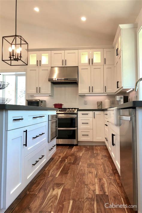 Breathtaking White Kitchen Cabinets With Hardwood Floors Bamboo Cart