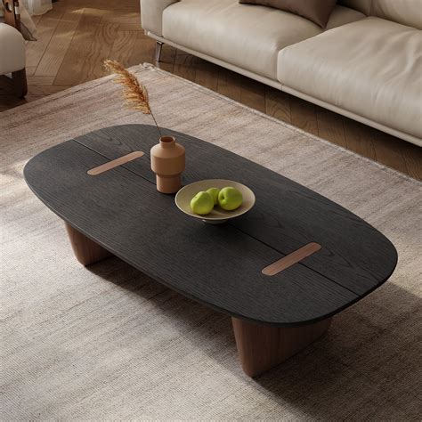 Latitude Run® Willa Modern Farmhouse Oval Wood Coffee Table Minimalism ...