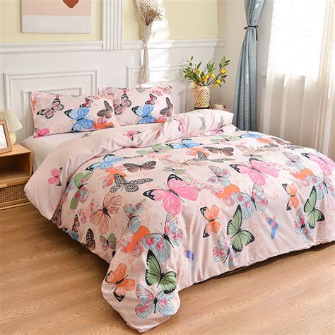 FastXmas Cotton Duvet Cover, Twin Size Butterfly Washed Microfiber ...