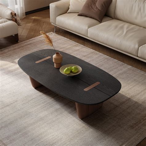 Latitude Run® Willa Modern Farmhouse Oval Wood Coffee Table Minimalism ...