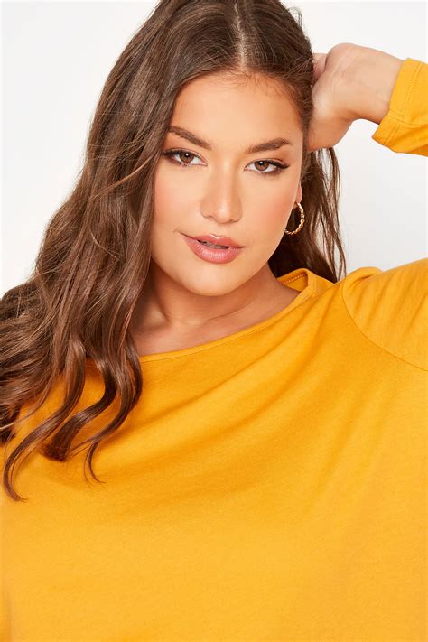 Plus Size Mustard Yellow Long Sleeve T-Shirt | Yours Clothing