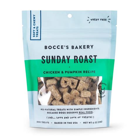 Bocce's Bakery Sunday Roast Soft & Chewy Dog Treats, 6-oz Bag ...