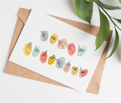 Sign Language Birthday Card for Friend ASL Birthday Card for - Etsy Canada