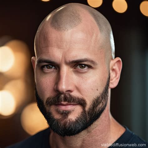 Man With Shaved Head and Trimmed Beard | Stable Diffusion Online