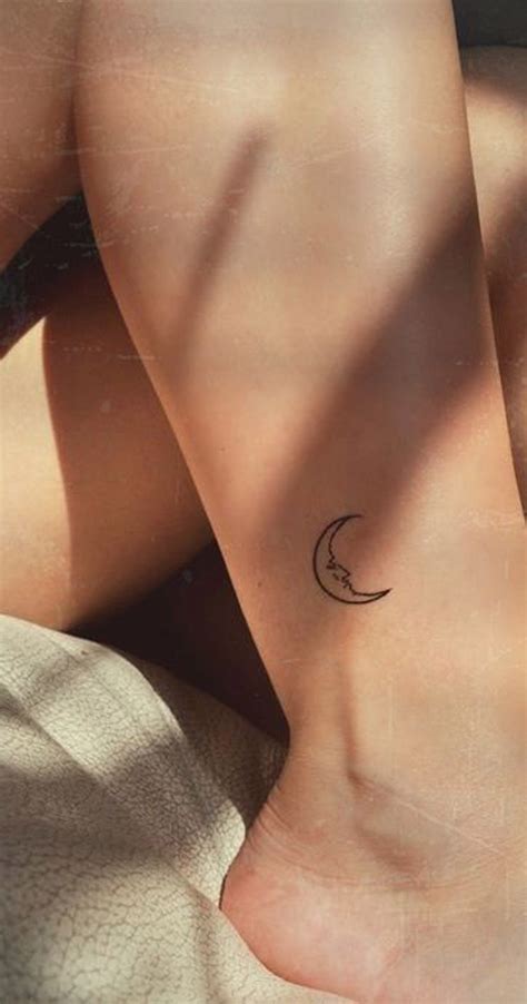 Simple Moon Tattoo Behind Ear