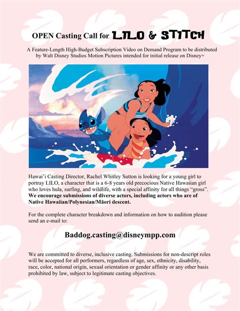 Casting call: 'Lilo and Stitch' is still looking for Lilo, Tutu, Mrs ...