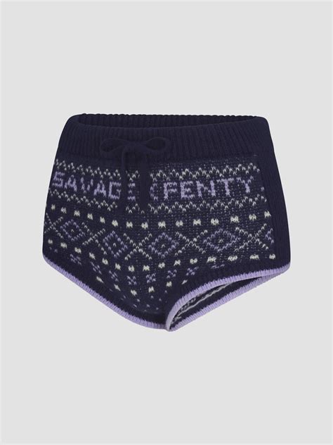 Frost Smitten Knit Booty Short in Blue & Multi | SAVAGE X FENTY