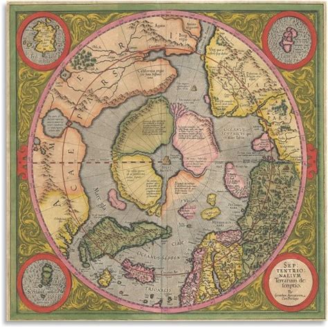 Amazon.com: Ancient Flat Earth Maps Poster Print Canvas Art Posters and ...