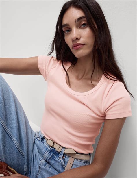 Cotton Rich Scoop Neck T-Shirt | M&S Collection | M&S