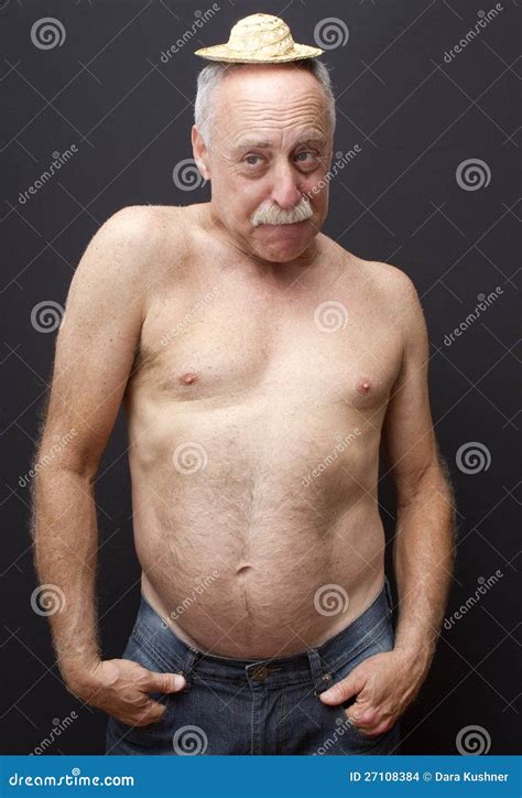 Big Man, Little Hat, Large Tummy Stock Photo - Image of bizarre, button ...