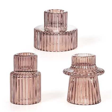 Snapklik.com : Taper Glass Candlestick Holders Tealight Candle Holders ...