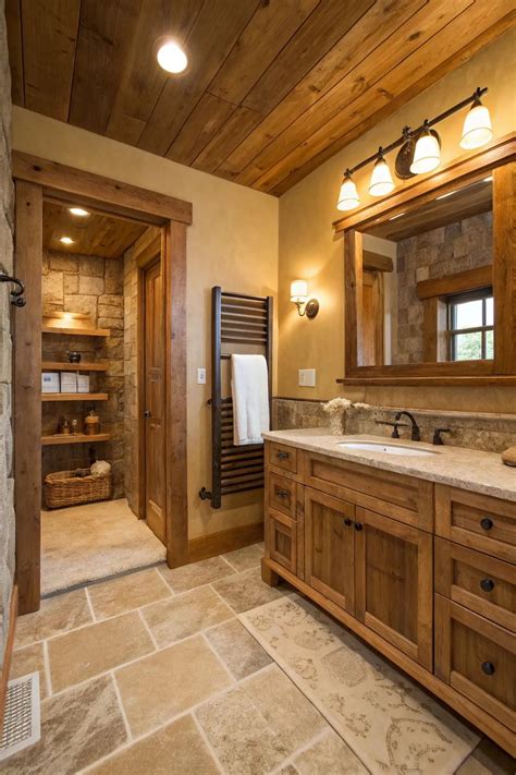 26+ Charming Rustic Travertine Bathroom Ideas