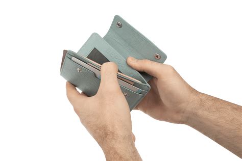 Дорожный кошелек Smart Grey-Blue - Интернет-магазин кожаных изделий "Верфь"