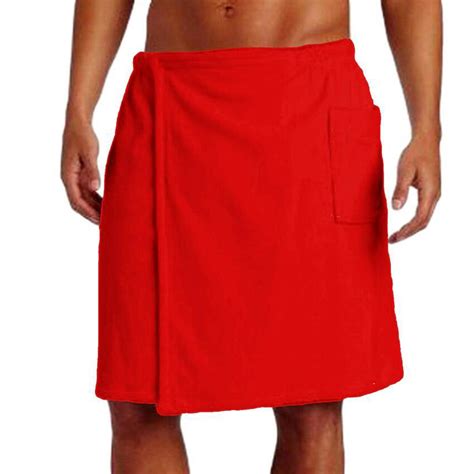 Mens Bath Skirts Body Wrap Bathing Towel Wrap Shower Spa Bathrobe Robes ...