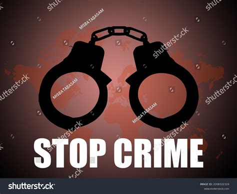 Stop Crime Illustration Handcuff Front World Stock Illustration ...