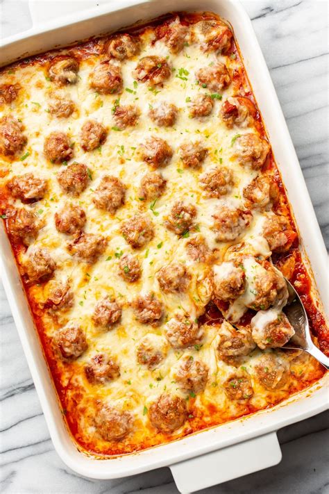 Easiest Baked Meatballs Recipe with Marinara Sauce and Mozzarella