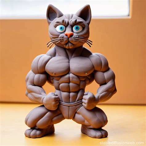 Muscular Cat in Army Outfit | Stable Diffusion Online