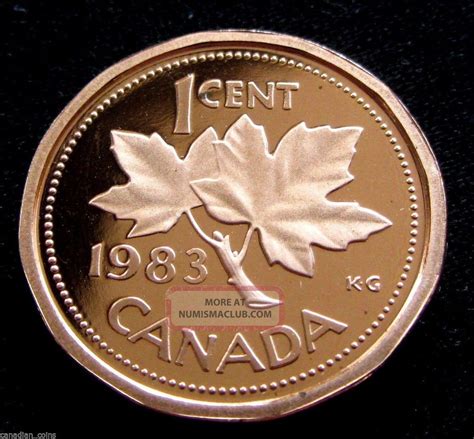 Canada 1 Cent 1983 Red Proof Collector Coin With Combine