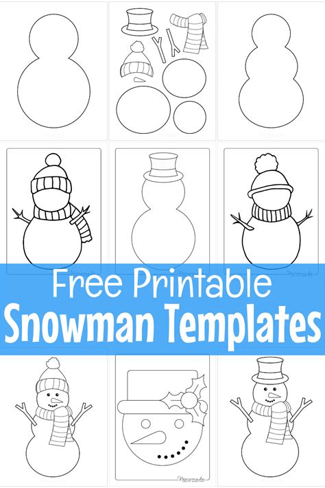 Free Printable Snowman Templates for Crafts