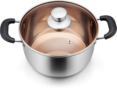 Amazon.com: P&P CHEF Tri-Ply Stainless Steel Stockpot (5 QT), Large ...