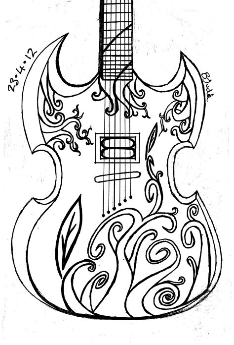 Guitar Drawing Easy at GetDrawings | Free download