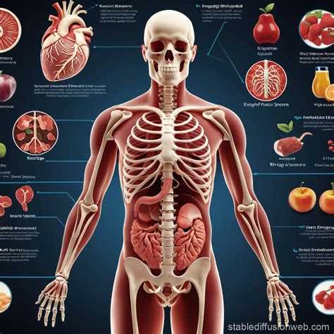 Educational Illustration of Human Body Systems | Stable Diffusion Online