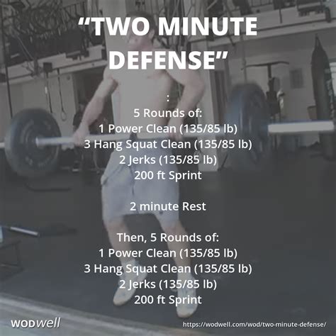 "Two Minute Defense" Workout, CrossFit Benchmark WOD | WODwell | Wod ...
