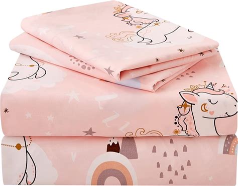Amazon.com: Joiedomi Kids Twin Sheet Set Unicorn - 3 Piece Soft ...