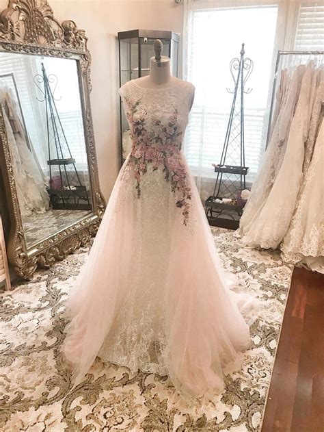 Beaded Floral Blush A-Line Wedding Dress Alice | A.Cherie Couture