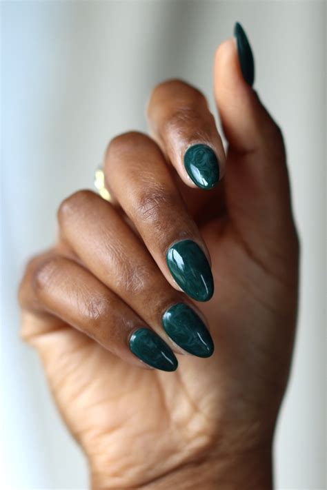Deep Green Marble Nails | Salon Quality Hand Painted Press on Nails ...