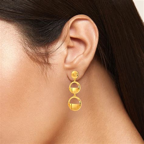 14kt Solid Gold Dangle Earrings, Women Fashion Earrings, Christmas Gift ...