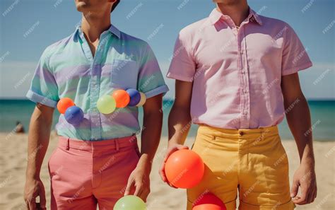 Premium AI Image | Stylish Men in Beach Outfits