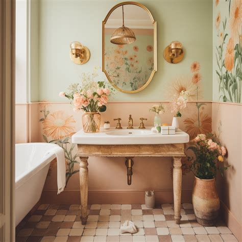Pink and Green Bathroom Decor
