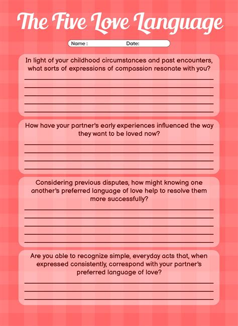 Worksheets 5 Love Languages - 12 Free PDF Printables | Printablee