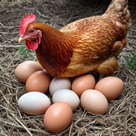 Chicken Laying Eggs Image | Stable Diffusion Online
