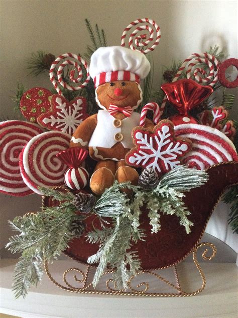 Gingerbread Centerpiece, Christmas Centerpiece, Gingerbread Decor ...