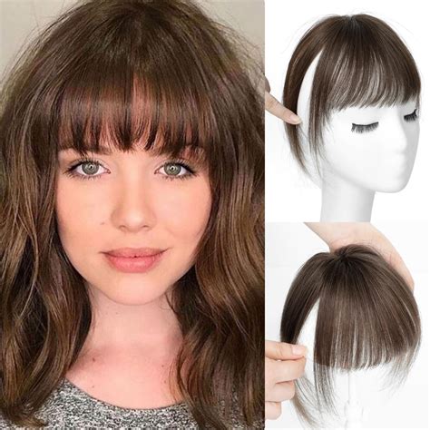 Amazon.com : SARO-UP Clip in Bangs 100% Real Human Hair Bangs Clip in ...
