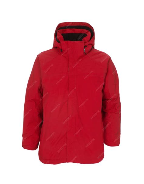 Premium Photo | Red male winter jacket isolated on white background