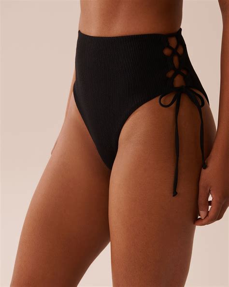 SOLID Textured High Waist Cheeky Bikini Bottom | la Vie en Rose