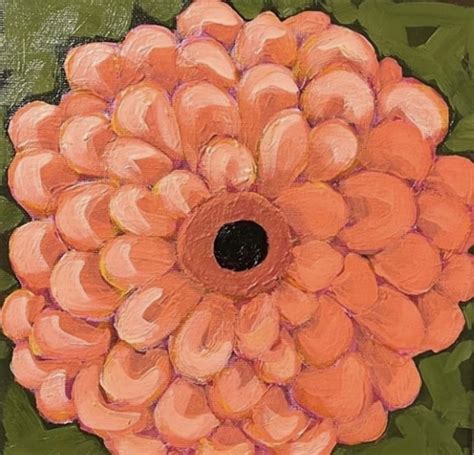 Zinnia Flower Painting