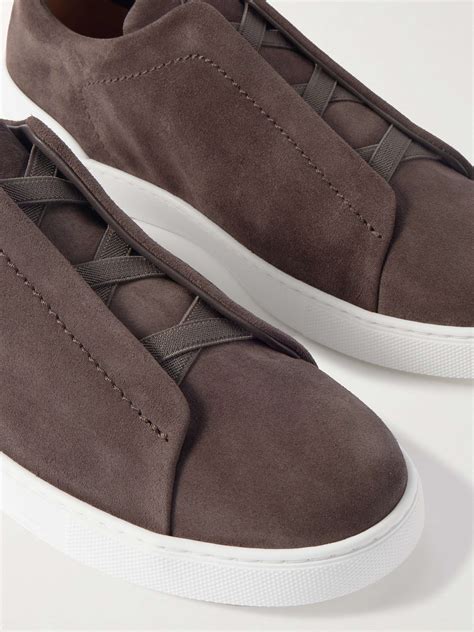 ZEGNA Triple Stitch Suede Sneakers for Men | MR PORTER