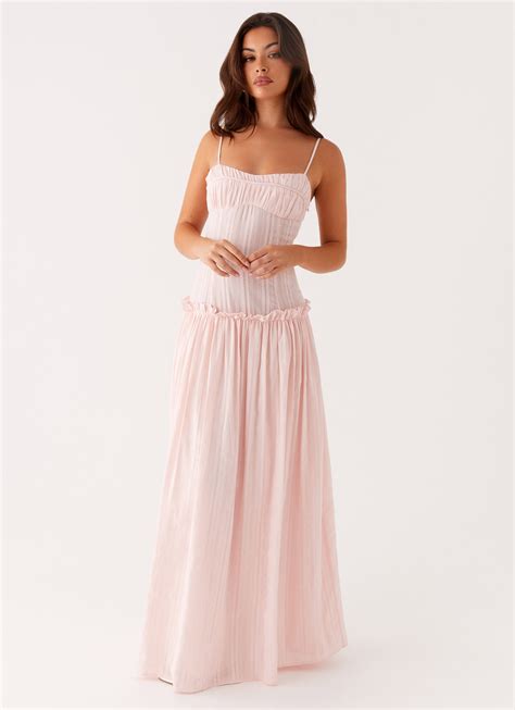 Jacinda Drop Waist Maxi Dress - Pink – Peppermayo US