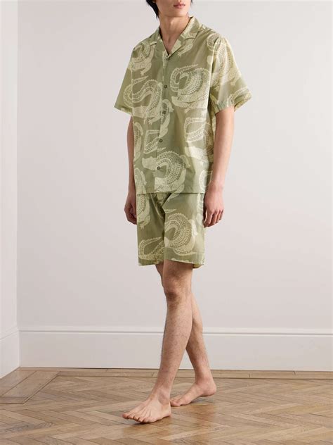 DESMOND & DEMPSEY Camp-Collar Printed Cotton Pyjama Set for Men | MR PORTER