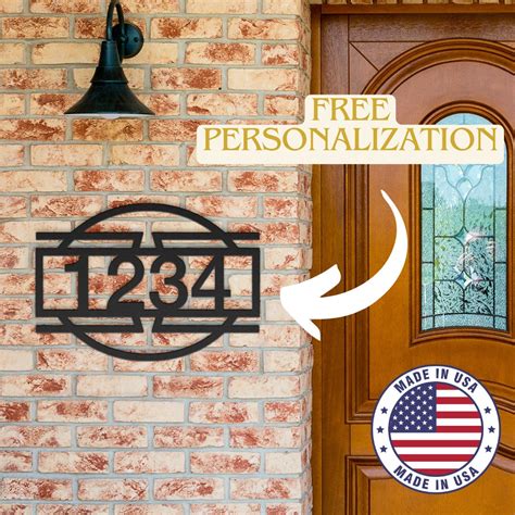 Mid Century House Number Modern Metal Art Sign Address Personalized ...