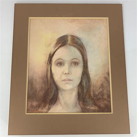 Vintage Signed Chalk / Pastel Portrait Drawing of Woman Rose Crowley ...
