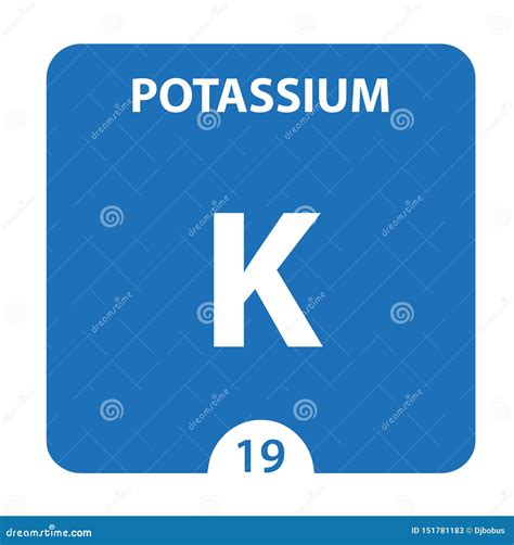 Potassium Symbol. Sign Potassium with Atomic Number and Atomic Weight Stock Illustration ...
