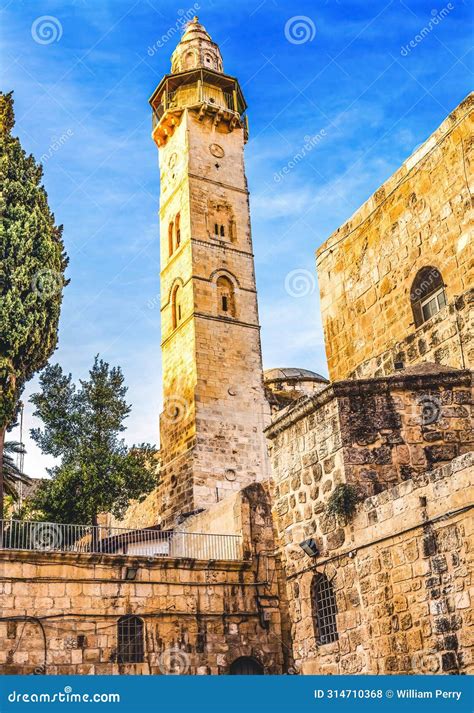 Islamnic Minaret Mosque of Omar Islamic Mosque Jerusalem Israel Stock ...