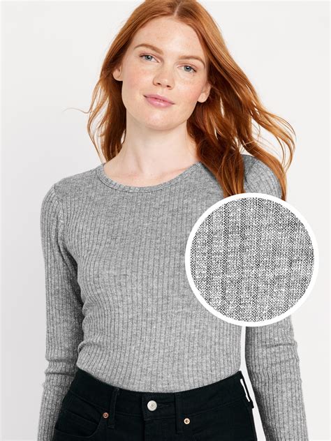 Long-Sleeve Plush Rib-Knit T-Shirt | Old Navy