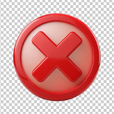 Premium PSD | Red 3d icon cancel transparent background