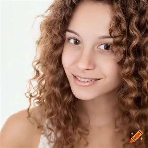 Attractive woman with curly brown hair